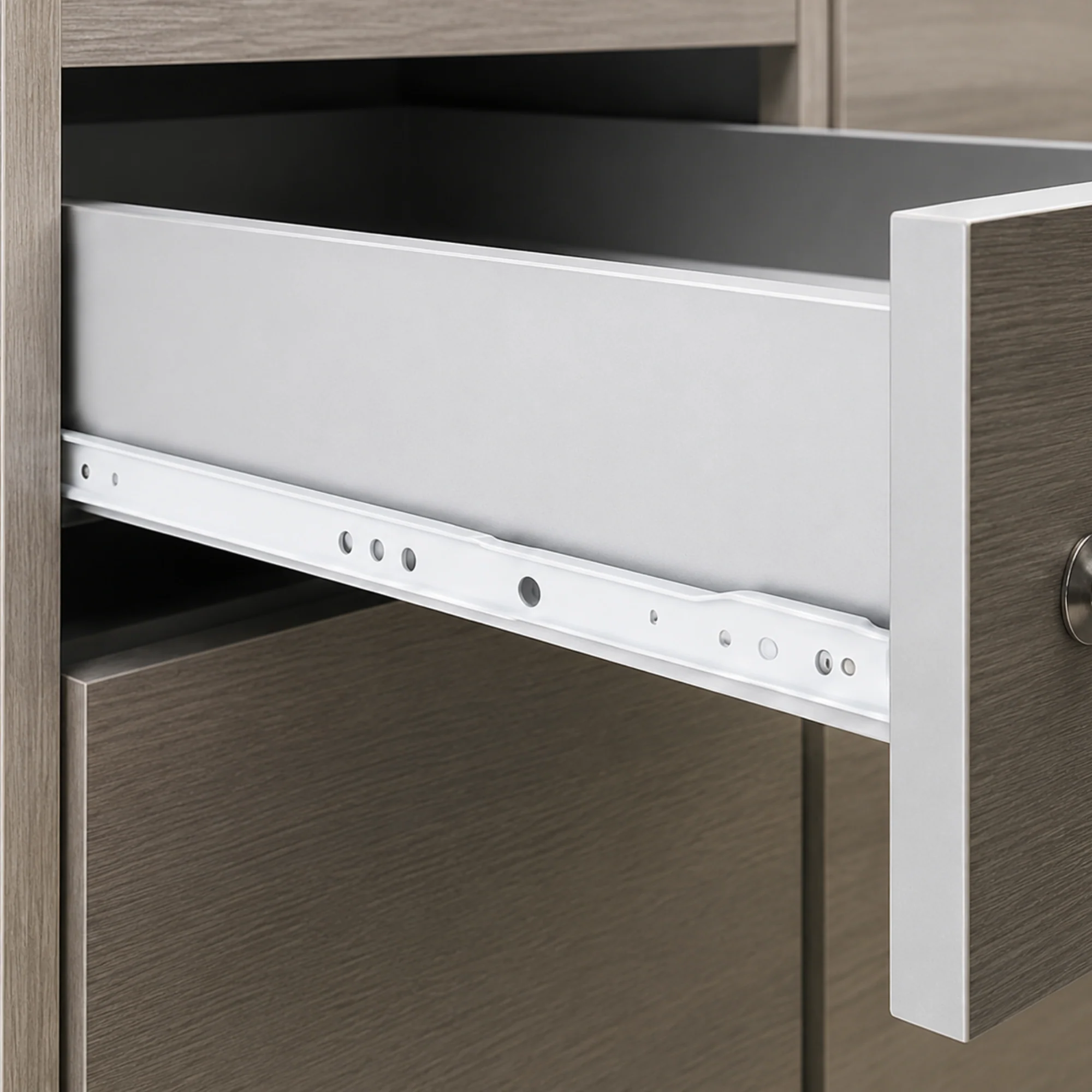 Epoxy-Coated Bottom-Mount Roller Drawer Slides