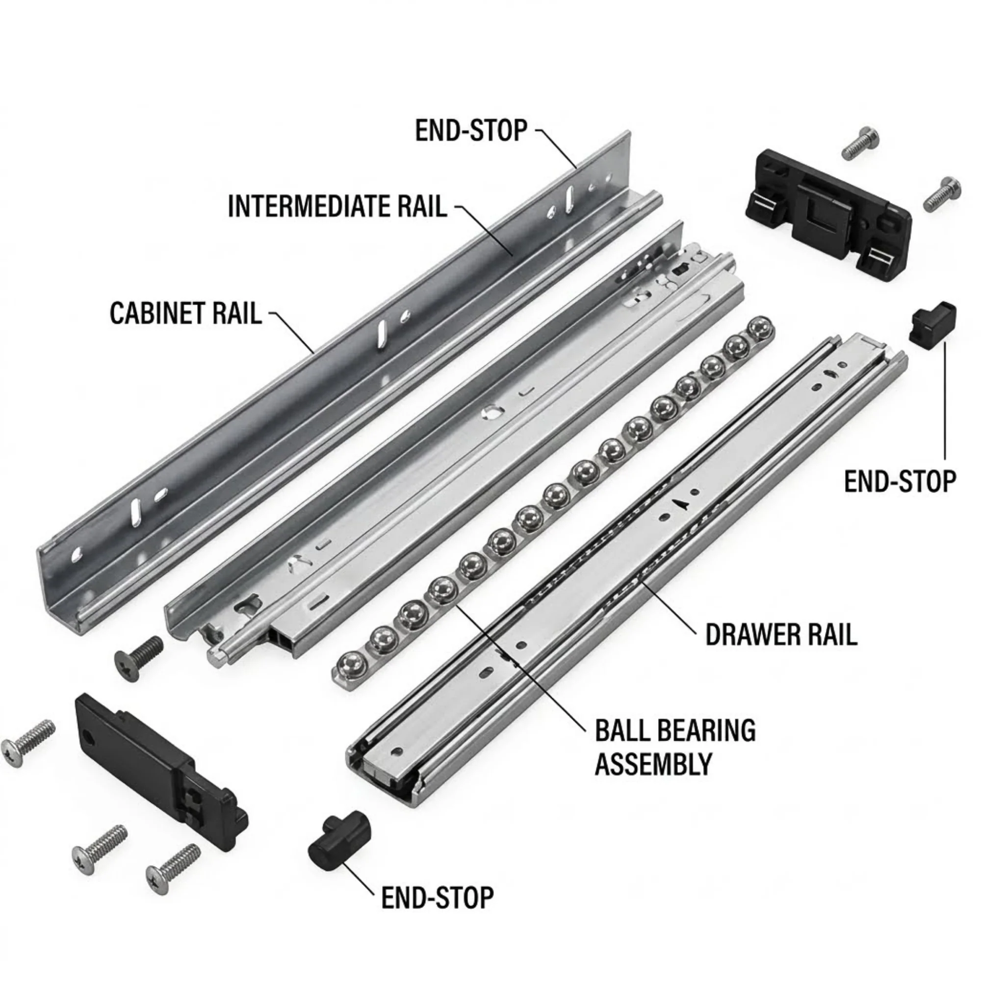 Full-Extension Ball Bearing Drawer Slides